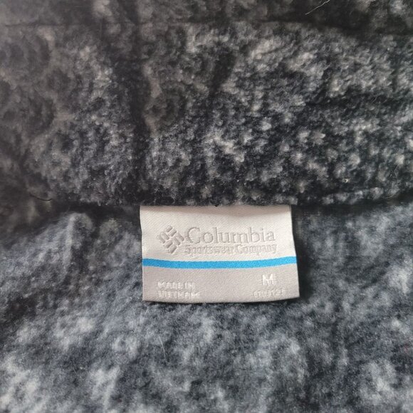 Columbia Fleece‎ Jacket Full Zip Gray Floral Warm Womens Medium Winter Fall - Picture 5 of 9